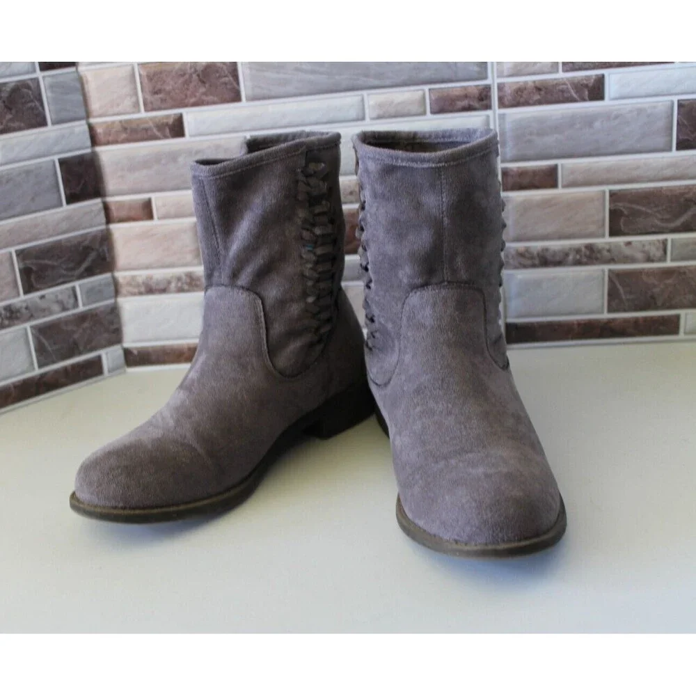 Dolce by Mojo Moxy Jody Women's Boots Faux Suede Gray Size: 6